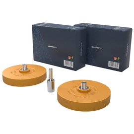 HASKYY 2X Folienradierer Set mit 1x Adapter zum Professionellen Entfernen von Folien und Kleberesten am Fahrzeug, Auto oder Motorrad