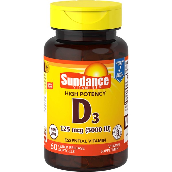 Sundance Vitamin D3 5000 IU Tablets, 60 Count