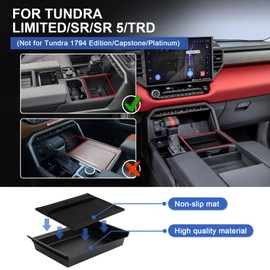 PSLER Fit for 2022 2023 2024 Tundra Center Console Insert Lower Storage Tray Organizer Compatible with Tundra 2022 2023 2024 SR SR5 Limited TRD PRO