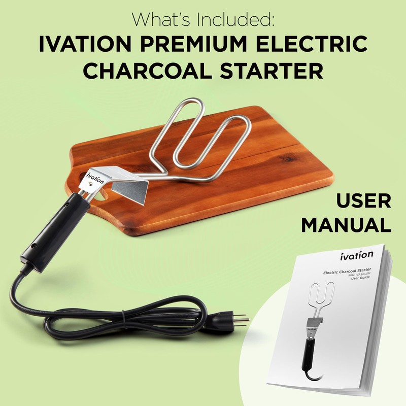 Ivation Premium 500W Electric Charcoal Starter (Small) – Quickly Ignite