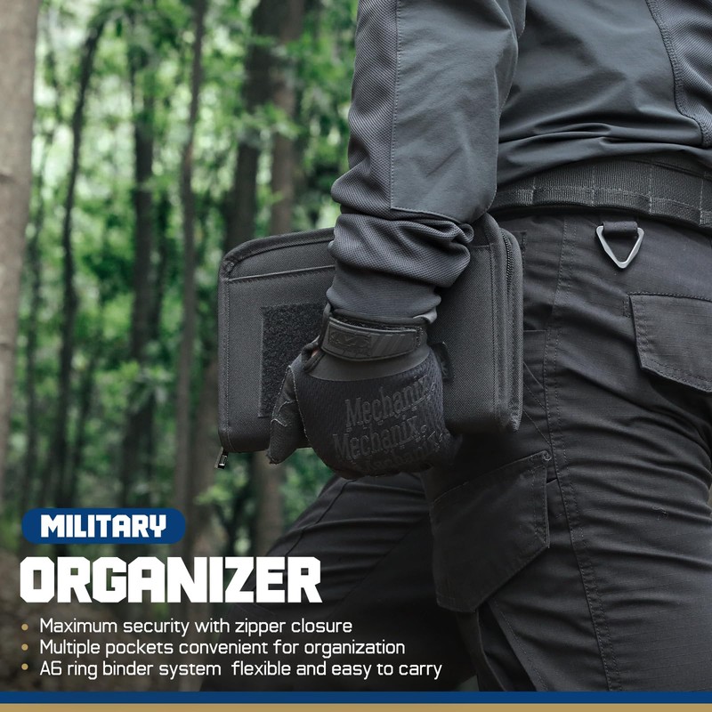 WYNEX Tactical Notebook Padfolio Ring Binder - Refillable 6-Ring A6