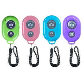 Wireless Camera Shutter Remote Control for Smart Phones- Compatible with iOS/Android (Pink+Green+Blue+Purple)