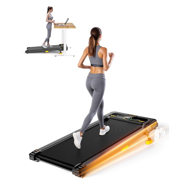 Walking Pad Treadmill, WALKWAKE 8% Incline Walking Pads, Compact Under