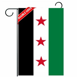 TOCRTSV Double Sided Free Syrian Army Garden Flag 12x18in- Army Of Syria Banner Heavy Duty Republic of Syria Syrian Arab Flags.