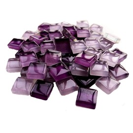 100 Pieces Bulk Mosaic Tiles Assorted Color Opaque Mosaic Glass Crafts Supplies for DIY Picture Coaster Home Mosaic Decoration(1x1cm,Purple Series)
