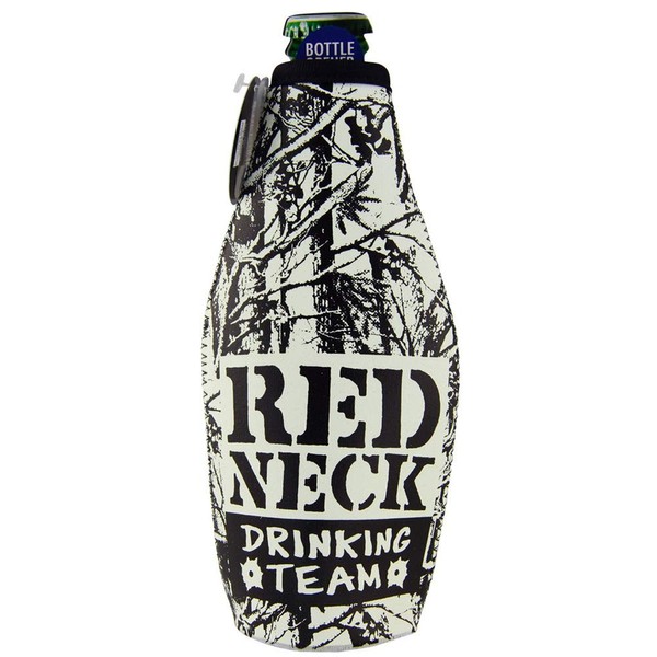 Novelty, Inc. Glow-in-The-Dark Neoprene Bottle Insulator, Bottle Opener Included - Red Neck