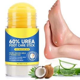 Barra de cuidado de pies con 60% urea con 2% de ácido salicílico, palo hidratante para el cuidado de la piel para pies, talones, rodillas, codos y man