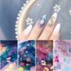 10pcs Flower Nail Foil Starry Sky Cherry Blossom Spring Nail