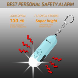 HOLDALL Personal Safety Alarm for Women–130dB Loud Protective Siren with Strobe Light-Acoustooptical Warning, Emergency Security Alert, 1.52oz Easy Carry for Elderly and Kids. (Sky Blue)