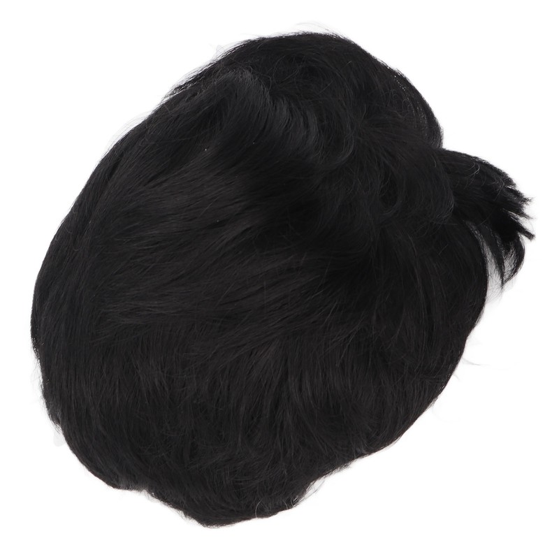 Men's Short Black Wig High Temperature Silk Layered Realistic Breathable