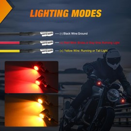 Nilight Motorcycle Rear LED Turn Signals Brake Tail Light Red Yellow Beam Mini Size Blinkers Compatible with Harley Honda Kawasaki Suzuki Triumph Yamaha Cruiser