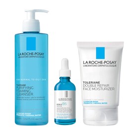 La Roche Posay Toleriane Limpiador Purificador + Toleriane Double Repaire Hidratante + Suero Hyalu B5