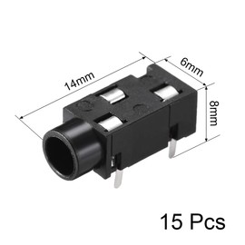 uxcell 3.5 mm Audio Jack Connector PCB Mount Female Socket 3Pin PJ-320 15pcs