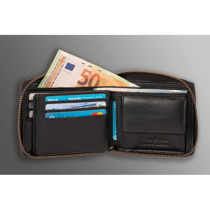 MATADOR Wallet 6404/A YKK Zip Landscape Format, black, rfid wallet