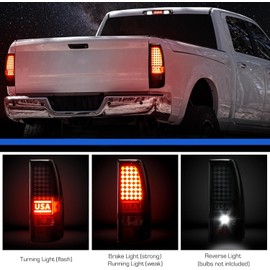 Gubebaili LED Tail Light Fit for Chevy Silverado 1500 2500 HD 1999-2002, Fit for GMC Sierra 1500 2500 HD Fleetside Bedtype 1999-2003, Rear Brake Lamp Taillight Assembly, Smoke Lens