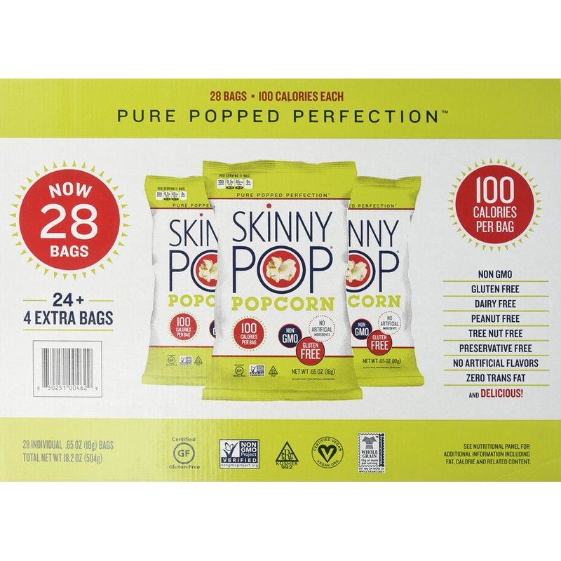 SkinnyPop Popcorn 28Count, 0.65 oz