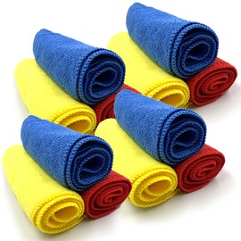 Multipurpose Microfibre Cleaning Cloth | 40cm x 40cm Super Soft, Washable and Lint Free Microfibre Cleaning Cloths for Wiping Your Kitchen, Bathroom, Windows, and Cars (12 Microfibre Cloth)