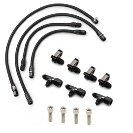 Nakkaa Steam Vent Hose Kit -4 AN Complete Coolant Crossover Compatible with LSX LS1 LS2 LS6 LM7 Engine Steam Hoses