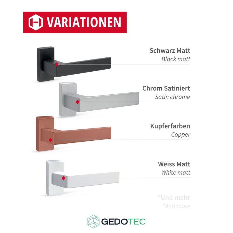 Gedotec Narrow Frame Handle Set Aluminium 1 Set Door Fitting