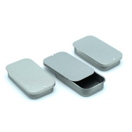 3 x 20ml Rectangular Tin with Slider Lid - Lip Balm/Favour/Gift/Pill Boxes/Travel - Small Parts Storage Containers - Pocket Size Everyday Carry EDC