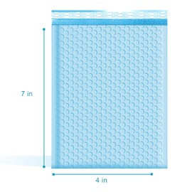 Light Blue Small Bubble Mailers 4x8 Inch #000 | Thick Padded Poly Bubble Mailer Envelopes | Trading card sports Card Bubble Envelopes | Mailing Envelopes | Water & Tear Resistant | 500 Pack Bulk