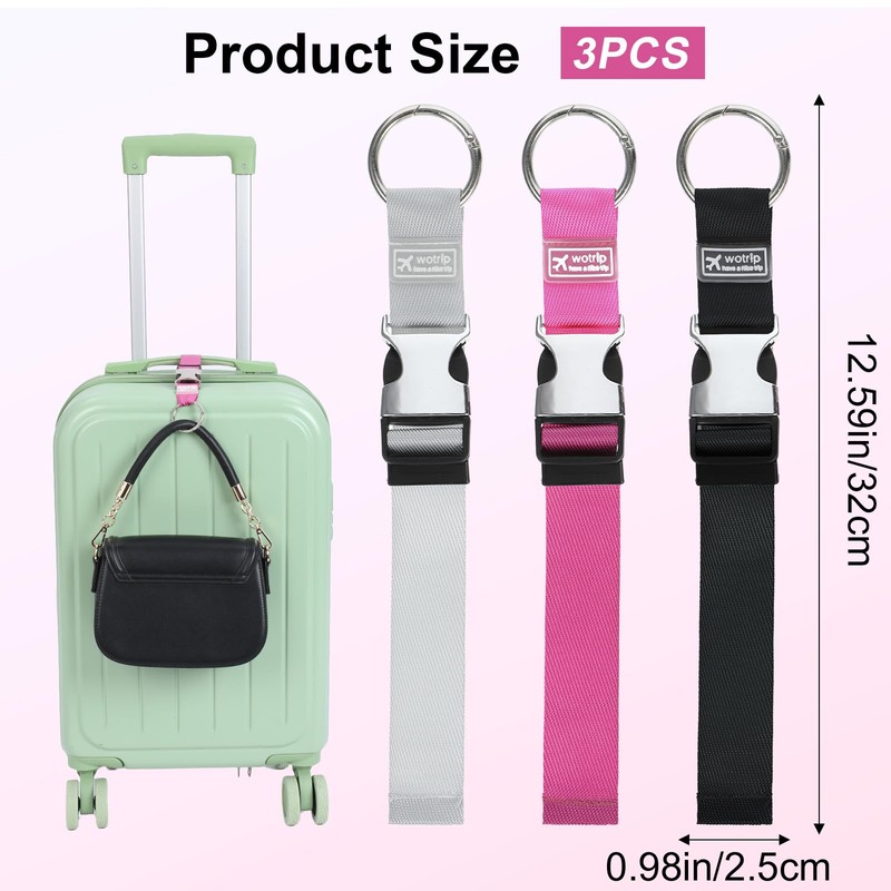 3 PCS Luggage Connector Straps for Suitcases Add a Bag
