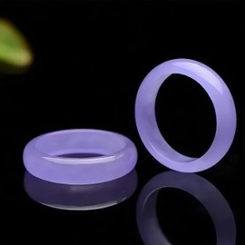 Jade Ring for Women, Lavender Ice Jade Band Ring Real Stone Natural Jewelry Crafts Gifts for Women men,Size (5-10) (7)