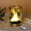Eywamage Battery Operated Glass Table Lamp, Boho Green Ferns Leaves
