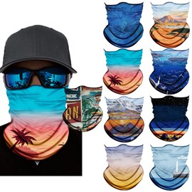 Neck Gaiter Sun UV Protection,Bandana Gator Face Mask,Neck Warmer Balaclava for Men Women boys girls,Tube Scarf Mask,Face Cover Headwear,Head Wrap,Headband for Outdoor Sport