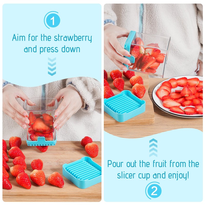 Upgraded Fruit Slicing Cup with Removable Blade & Push Plate