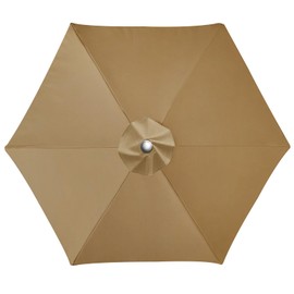LUSCHEER Replacement Parasol Canopy Waterproof, Parasol Replacement Canopy Cover Patio Umbrella Cloth for 2m 6 Ribs Diameter Large Patio Umbrella Weatherproof UV-Anti, Khaki