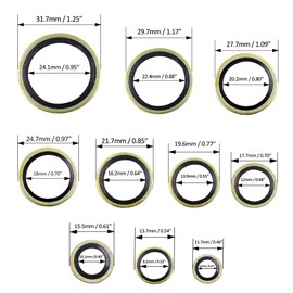 Glarks 180Pcs Dowty Bonded Seals Washers Assortment Set for Automotive, Doors & Windows, Appliances, Bearings, Pumps, Water Pipes