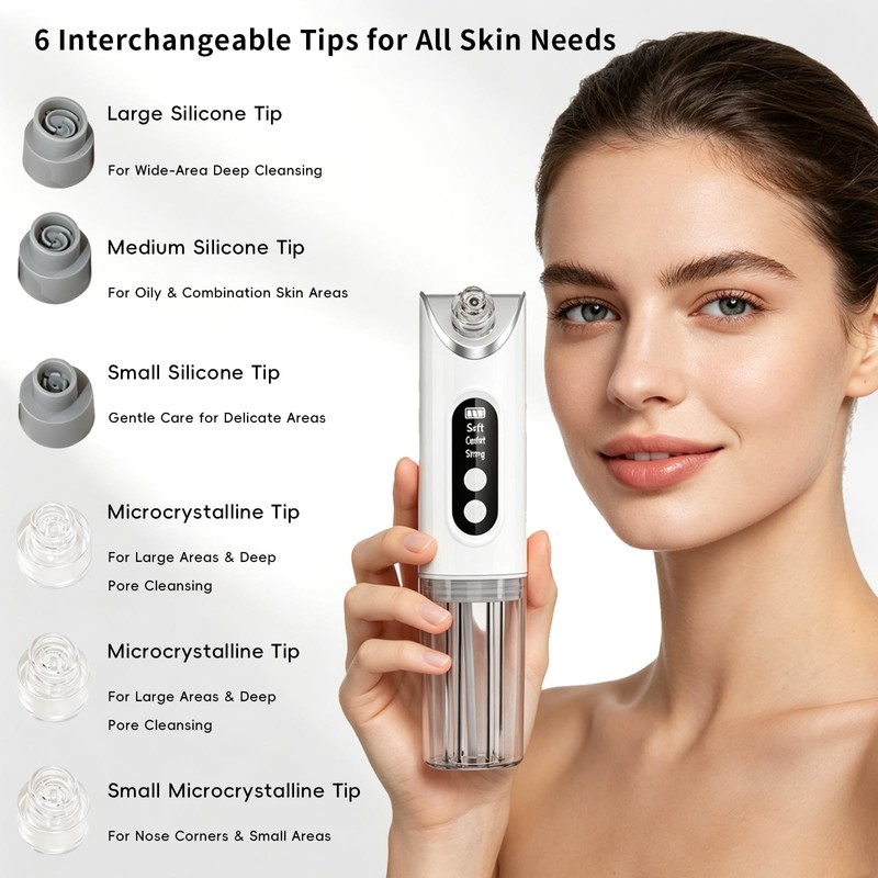 Pore Vacuum Blackhead Remover, 2-in-1 Hydrating Facial Cleansing Tool, 3