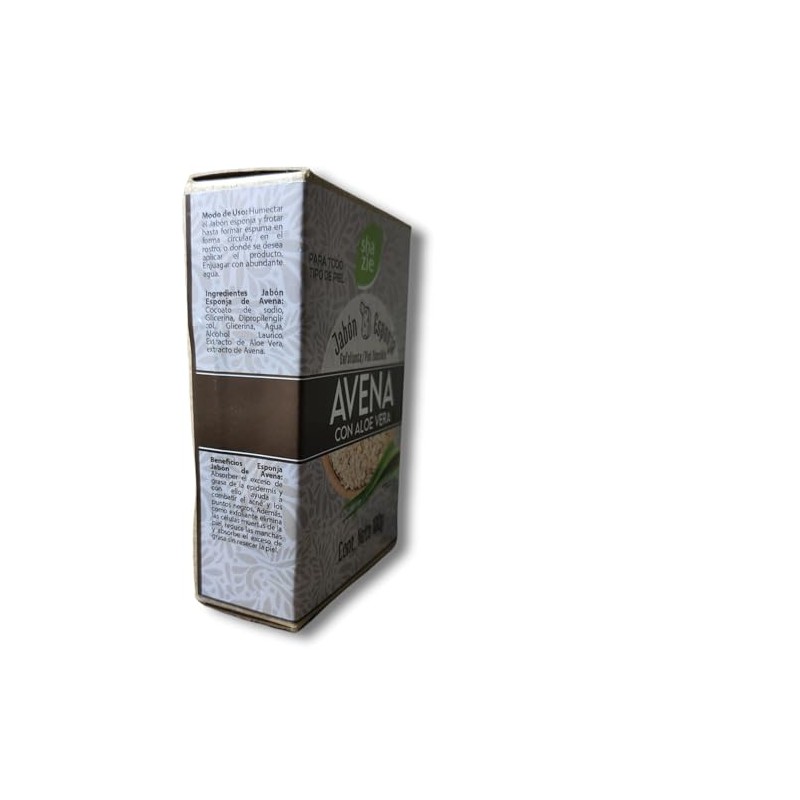 Jabón Natural de Avena y Aloe Vera -Sábila- con Esponja,