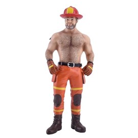 December Diamonds 55-55344 Poke The Bear Series, Fireman Bear Ornament 7 Inches