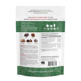Real Mushrooms 5 Defenders Powder - Organic Mushroom Extract w/Chaga, Shiitake, Maitake, Turkey Tail, & Reishi - Mushroom Supplement Vegan, Non-GMO, 45 Servings