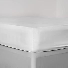 Brentfords Plain Dye Fitted Bed Sheet Non Iron Super Soft Easy Care Microfibre, White - Double Size