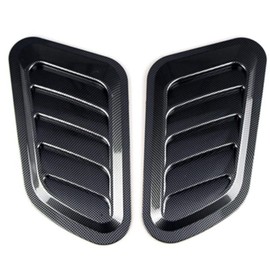 CENPEK 2 Pack Intake Scoop Turbo Bonnet Vent Hood Air Vent Trim Cover-Black