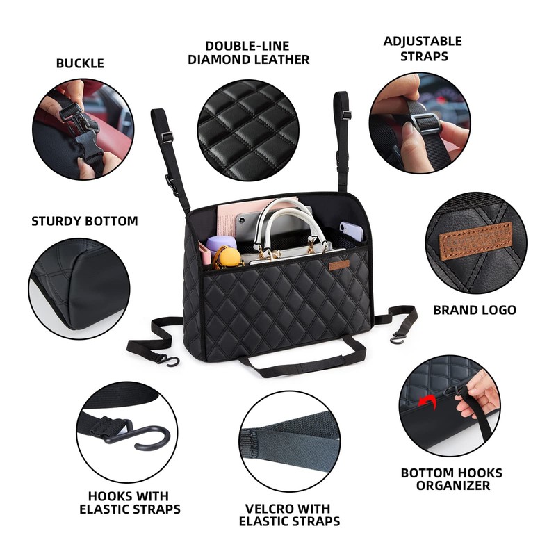 WLLWOO WLLWOO Car Net Pocket Handbag Holder Between Seats Back