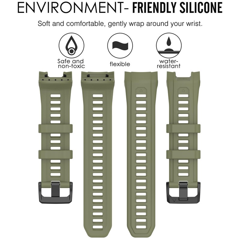 Band for Garmin Instinct 3, Soft Silicone Replacement Watch Band