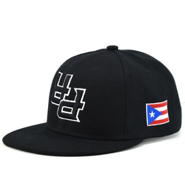 Puerto Rico PR Upside Down Snap Back Hat Flag 3D Flat Bill Rico Baseball Cap New (Black)