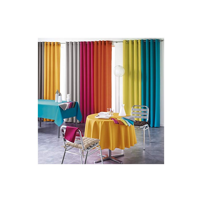 Douceur d'Interieur Tablecloth 140X300 Plain Polyester Essentiel Noir, Black