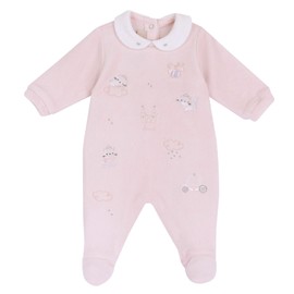 Chicco, Tutina con apertura patello, in ciniglia, baby girl, pink (1), 0 m, designed in Italy, Blue1m