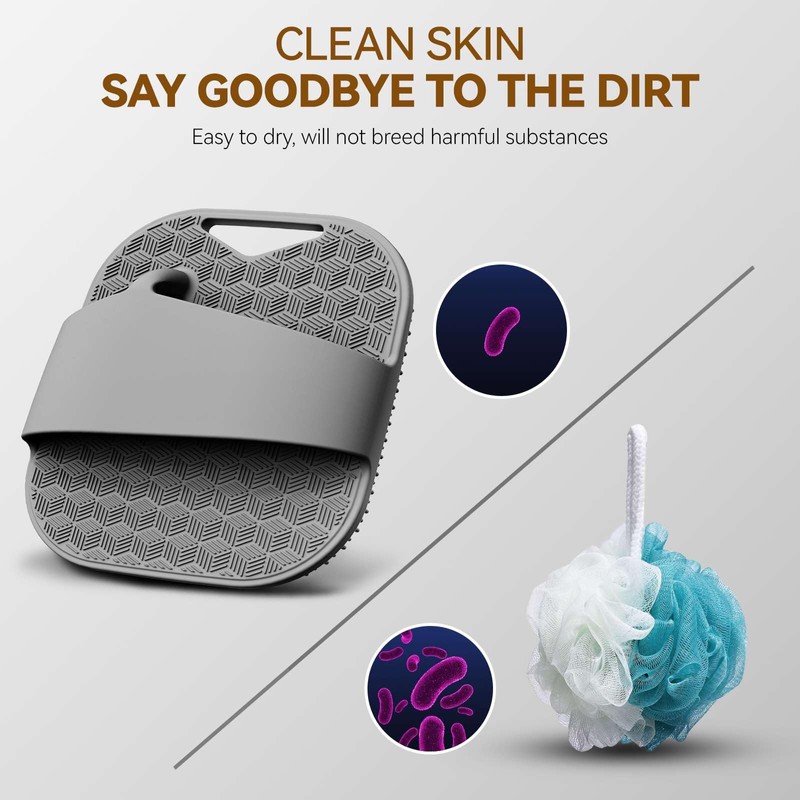 Silicone Body Scrubber in Shower for Men - with Enhanced