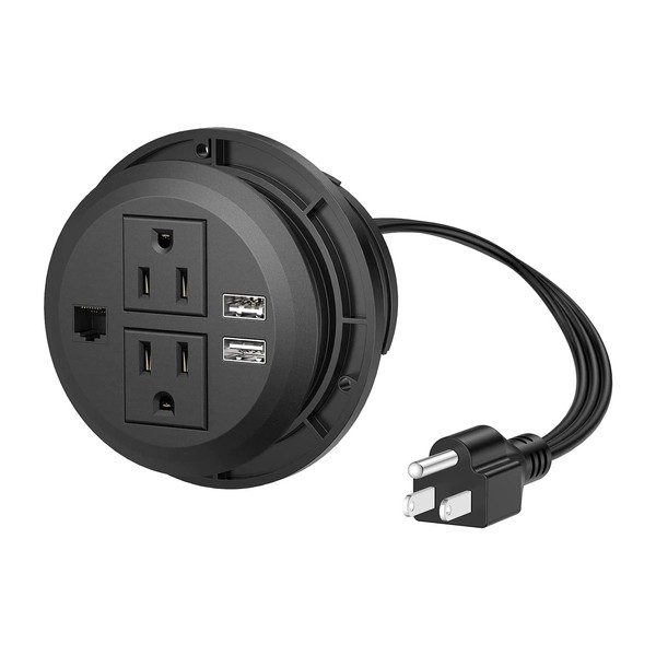 Power Grommet 3 Inch for Desktop, Recessed Desk Outlet with