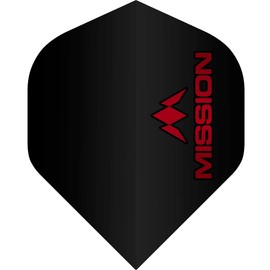 Mission Darts Logo Dart Flights | 100 Micron | Standard No. 2, 5 Sets of 3 Flights, Red (5XF2504)