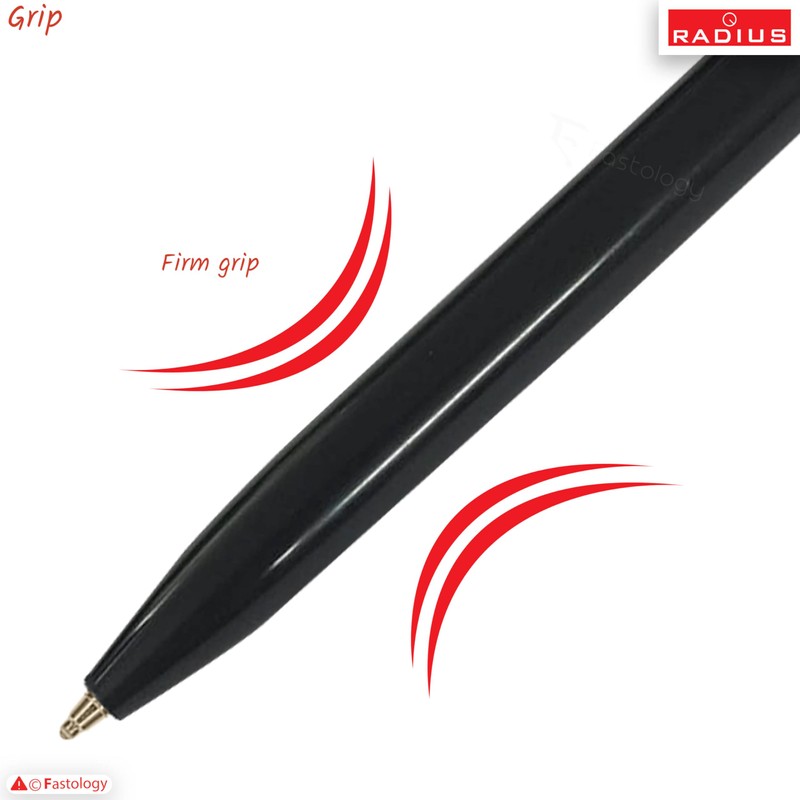 Retractable Ballpoint Pens, 1.0mm Medium Point, BLACK, Pack of 10,