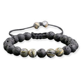 Textiles 4 Home Lava Stone Bracelet Adjustable Essential Oil Anxiety Stress Ladies Men Gift Boxed (Yellow)