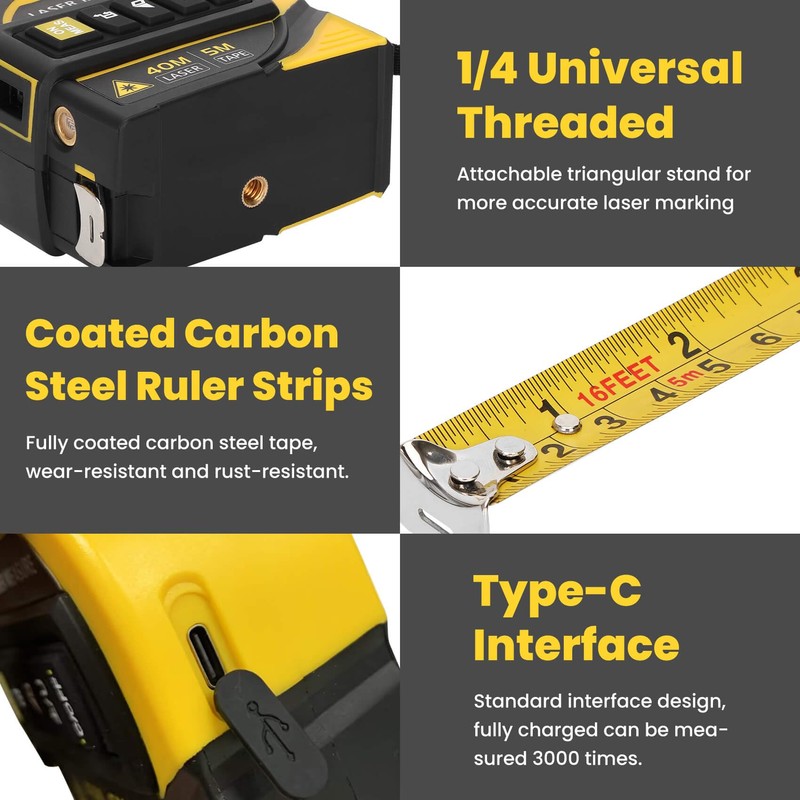 Edovaf 4 in 1 Laser Tape Measure with Level and