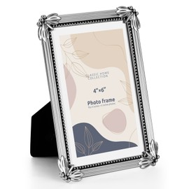 Mulumu Metal Picture Frame 4x6 Photo Frames with High Definition Glass Front Gift Ideas Tabletop Home Decorative,Dragonfly,Silvery